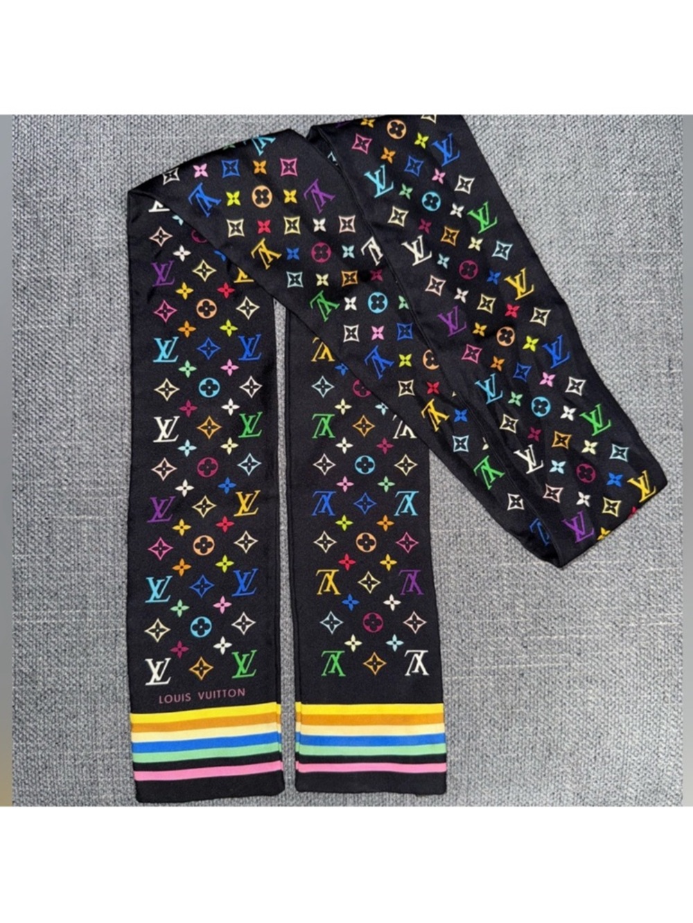Louis Vuitton monogram multicolor Tekashi Murakami bandeau scarf
